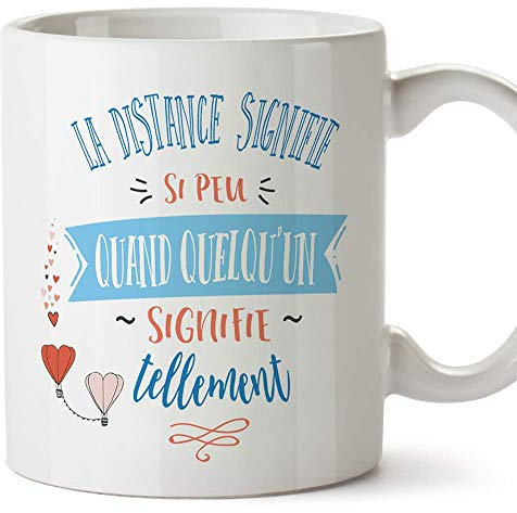 Mugffins Mug/Tasse Saint Valentin (Je t'aime) - la Distance Signifie si Peu Quand... - Idées Cadeaux Romantique pour Amoureux/Petits Amis/Copains