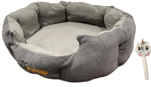 Petnap Heated Pet Bed Two Tone Grey Heated pet cat dog bed pet heat pad