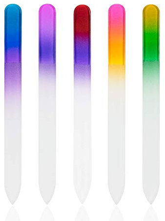 5 lime per unghie in vetro, con cristalli, double face, per manicure professionale, regalo di San Valentino per donne e ragazze