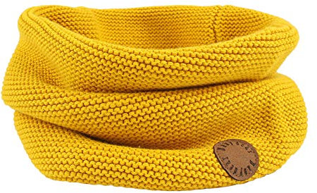 XIAOHAWANG Baby Schal Winter Strickschal Jungen Dick Warm Schlauchschal Mädchen Loop Schal Kinder Rundschal für 1-6Jahren (Gelb)