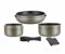 Herzberg HG8053 CAR Batterie De Cuisine, Lot de 3 Casseroles Induction et 2 Poeles Tous Feux de différentes tailles et 1 gant de cuisine, Revêtement Marbre Antiadhésif, Poignées Amovibles, Cuivre