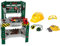 Theo Klein Bosch Werkbank 77-teilig I Mit Schraubendreher und -schlüssel I 57 cm x 35 cm x 86 cm & Zubehör-Set I Hochwertige Arbeitshandschuhe, Brille, Ohrenschützer und Helm I 30 cm x 38 cm 10 cm