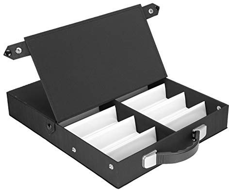Sonew Organisateur de Bijoux et de Lunettes, 12 Compartiments Professionnels, Portable, Lunettes de Soleil Étui de Rangement, Noir