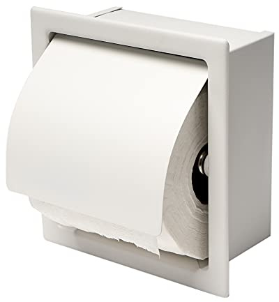 ALFI brand ABTPC77-W Toilettenpapierhalter mit Deckel, Edelstahl, matt, Weiß