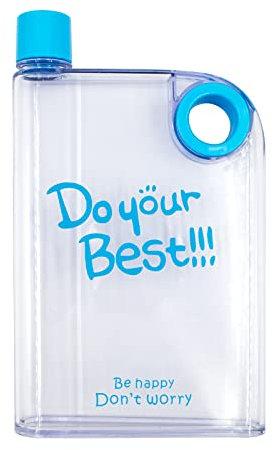 MiDube Bouteille portable élégante, Transparent Assiette Plate Bouilloire Portable, Bouteille d'eau en Plastique Créative pour sports de plein air et voyages 450ML