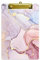Hnogri porte bloc a5 avec pince, Plastique dur, Clipboard A5 dessin de mode, Planchettes à pince et porte-formulaires, 15CM x 22.5CM, Marbre rose