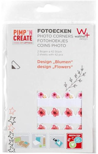 walther design Fotoecken Blumen 2 Bogen mit a 42 Fotoecken Fotoecken im Blumendesign PIMP AND CREATE FE084F