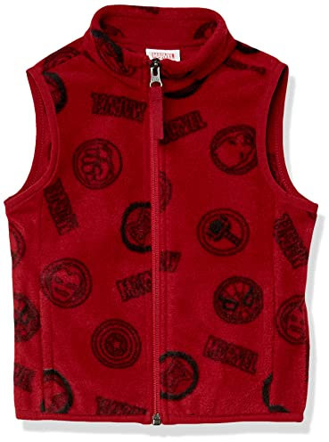 Amazon Essentials Disney | Marvel | Star Wars Gilet in pile Bambini e ragazzi, Marvel Logo, 6-7 anni