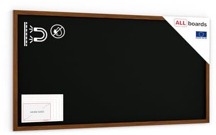 ALLboards Kreidetafel MAGNETISCH mit lackiertem Holzrahmen 200x100cm, Schwarz, Schreibtafel, Kreide, Magnetische Kreidetafel, Schreibtafel zum Aufhängen, Wand Tafel Holz, Tafel schwarz