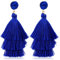 Diamday Tassel Anweisung Ohrringe für Damen Clip on Drop Ohrringe Bunte Böhmische Tiered Tassel Druzy Dangle Drop Ohrringe Nicht Piercing Schmuck Geburtstag Weihnachten