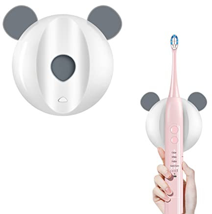 Andiker Electric Toothbrush Holder 1 Piece, Upgraded Magnetic Toothbrush Holder Stand Wall Mounted, Adhesive Toothbrush Organizers for Bathroom Accessories (white grey)
