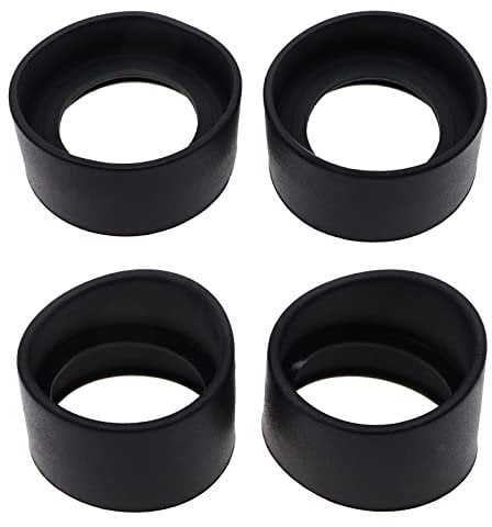 eMagTech 4 x Okularabdeckung für 32–36 mm Stereo-Mikroskop-Okular, weiches Gummi, Augenschutz, Cups, Schrägwinkel und 2 x Flacher Winkel, Schwarz