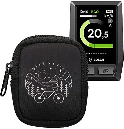 kwmobile Tasche kompatibel mit Bosch Kiox/Kiox 300 - Bike GPS Hülle Bike Life Weiß Schwarz