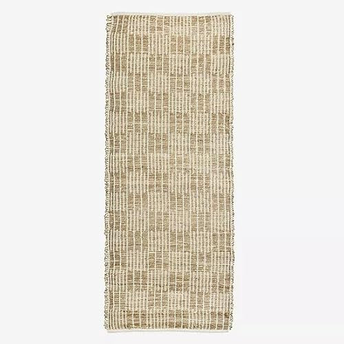 EMH Madam Stoltz Handgewebter Teppich aus Seegras mit Baumwolle, 70 x 200 cm
