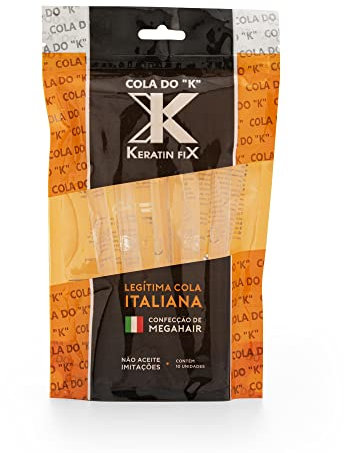 Cola do K Keratin Fix - Pegamento de queratina para extensiones y peluquerías, 10 varillas de 22 gr - Resistente al agua y a altas temperaturas - Apto para uso profesional y doméstico (transparente)