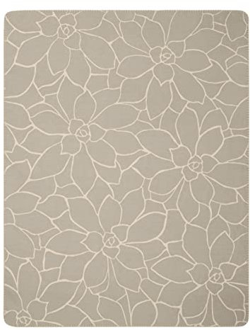 Villeroy & Boch® Kuscheldecke Socculent French Linen I Wohndecke aus Baumwolle und Polyacryl I Made in Germany I beige Sofadecke mit floralem Muster I Tagesdecke 150x200 cm I nachhaltig produziert