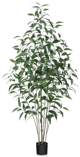 CROSOFMI Künstliche Pflanzen Groß 180 cm Kunstpflanzen Wie Echt im Topf Plastik Fake Plant Deko für Wohnzimmer Balkon (1 Pack)