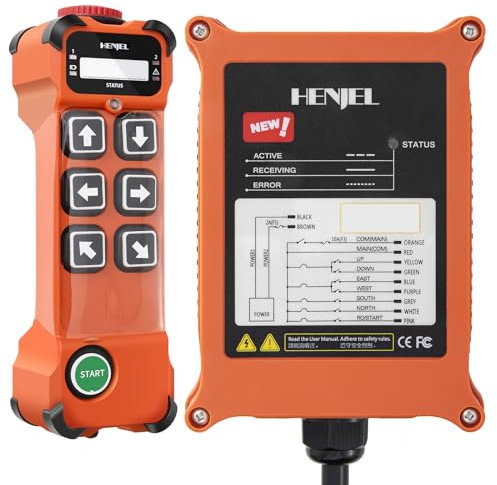 6 Canale Pulsante Telecomando per Gru senza fili Industriale Gru a ponte cavalletto Trasmettitore e ricevitore radio 220V 380V