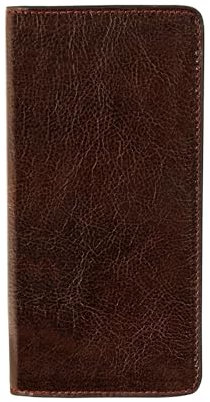 Time Resistance Braun Leder Anzug Geldbörse – Vollnarbenleder Geldbeutel hergestellt in Italien – Schlankes Portemonnaie – 100% Leder Brusttasche – Hohes Billfold-Kartenetui – Slim Suit Wallet