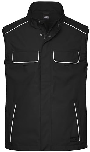 James & Nicholson Workwear Softshellweste Light - Hochwertige Weste aus robustem Softshell | Farbe: black | Grösse: M