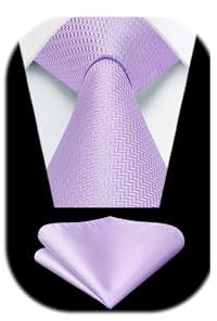 Enlision Cravate Homme Violet Clair Mariage Élégant Cravates et Pochette à Classique Ensemble pour Affaires et Fête