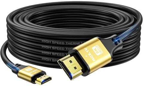 jojobnj 4K HDMI Kabel 10M, 4K@60Hz, 18Gbps Highspeed HDMI 2.0 Kabel, Ultra HD,Ethernet Audio Return,Video 4K,1080p,3D,Arc, HDR Kompatibel mit Xbox,PS5/PS4,HDTV,Laptop ect(Gold)
