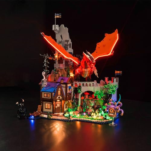BrickBling Led Light Set for Dungeons & Dragons: Red Dragon's Tale - Decoration Lighting Set for Lego 21348 - Standard Version