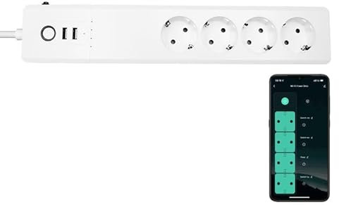 UseeLink zigbee 3.0 Smart Power Strip mit 4 individuell gesteuerten Smart Outlets und 2 USB-Ladegeräten 16A 3500W Funktioniert mit Alexa & Home Assistant zigbee Hub ist erforderlich ZHA Zigbee 2Mqtt