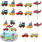 MHDAMAI Transport Kuchendeckel,Transport Cupcake Toppers 30 Stück Auto Bus Zug Flugzeug Schiff Kuchen Topper für Kinder Geburtstag Party Torte Deko Supplies,Kuchendeko