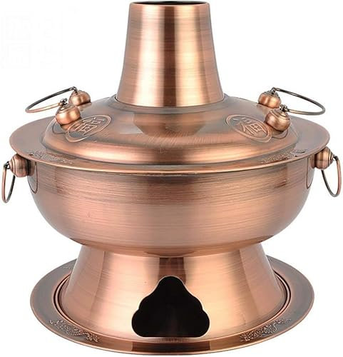 Authentischer chinesischer Kupferkohle-Hotpot – traditioneller alter Peking-Holzkohle-beheizter Dampftopf | Küchen-Kochgeschirr-Werkzeuge für chinesische Küche