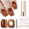 Shining She Gel Nail Polish Cat Eye, 15ML Brown Glassy Crystal Magnetic Nail Polish with Magnet Soak-Off UV/LED Shimmer Glitter Gel Polish for Nail Art Salon DIY Home, 1PC