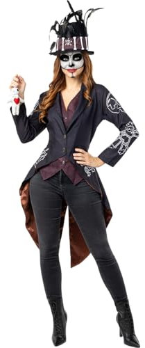 Funidelia | Voodoo-Skelettkostüm für Damen Horror, Halloween, Puppe, Marionette & Kasper, Kulturen & Traditionen - Kostüm für Erwachsene & Verkleidung für Partys, Karneval & Halloween - Größe M