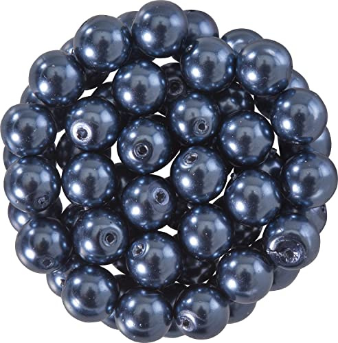 PRACHT Glaswachsperlen 6 mm 55 Stk Glasperlen Schmuck Basteln Anthrazit