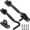 2 ganci tempesta con occhiello da 4 pollici, colore nero, per finestre, aggiornati e ispessiti, per ganci in legno superiore e inferiore, con 8 viti di montaggio