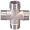 Raccord de tuyau en acier inoxydable 304, 1 pièce, BSP mâle, croix 4 voies, connecteur for eau, gaz, carburant, huile(3/4)