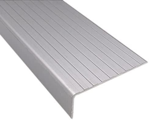 Treppenkantenprofil Kantenschutz Treppenkantenprofil Aus Metall, Stufenkanten Für Treppen, Außenstufen/Bodenkantenverkleidung, Laminatboden-Spaltstreifen, Silberne Streifen, L-Stufenschutz(3 pack,W 75