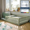 Kinderbett Bodenbett 120x200 cm mit Matratze Rausfallschutz & Lattenrost Montessori Bett Bed Gitterbett Kinder Jugendbett Einzelbett | Olivgrün weitere Größen 80x160 | 90x200 | 140x200 cm