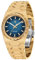 Pagani Design Herren Uhr 7MM Ultradünnes Edelstahl Gehäuse 100m Wasserdicht mit Saphirglas Japanisches Quarzwerk Minimalistisches Design 37mm Elegante Armbanduhr Herren (Gold Blau)