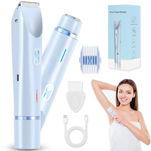 Intimrasierer Für Frauen, 2026 New 2-In-1 Elektrischer Rasierer Damen, Rasierer Damen Intimbereich, Elektrischer Rasier-er Damen Intimbereich, Bikini-Trimmer für D-amen, Elektri-scher Ras-ierer，C2