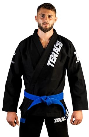 Tenace Kimono Premium Jiu Jitsu BJJ - Unisexe Adulte Gi Pour Entraînement et Compétition - Homme et Femme, Noir , A3