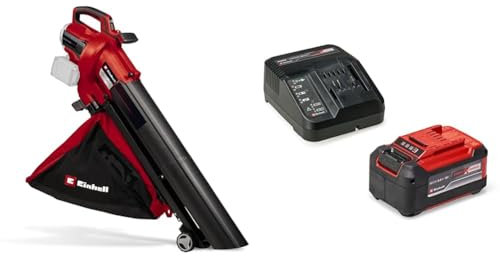 Einhell Professional Akku-Laubsauger VENTURRO 36/240 Power X-Change (36 V, Li-Ion, Saugleistung bis 740 m³/h, Fangsack 45 L, Blasfunktion bis 240 km/h, inkl. 5,2 Ah Akku & Ladegerät)