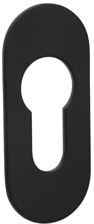 SOTECH Kleberosetten oval 65 x 28 x 2 mm Edelstahl schwarz mit 3M-VHB-Klebepad ohne Bohren montierbar für Schlösser mit Profilzylinder in Möbel und Türen