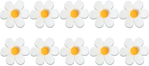 GreatRise 20 Stück 3D Blumen Kühlschrankmagnete Bunt Stark Magnete Schöne Lustig Magnetische Dekorative Magnetplättchen für Kühlschrank Whiteboard Fotowand Pinnwand Küche Schule Büro Weiß M
