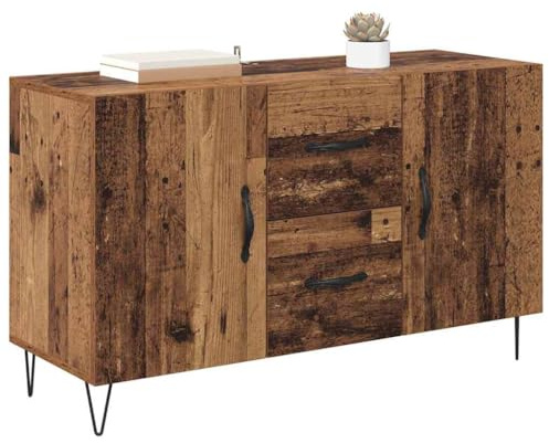 Tomostar Anrichte für Küche, Sideboard, niedrig, Aufbewahrungsschrank, Wohnzimmer, Antikholz, 100 x 36 x 60 cm