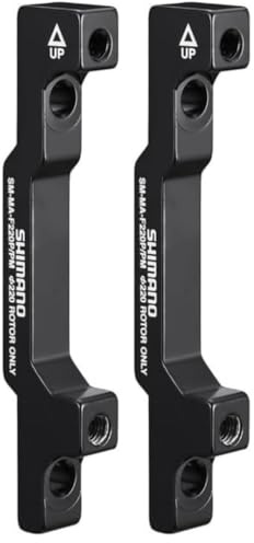 Shimano Scheibenbremsadapter 220 von PM-Bremssattel auf PM-Gabel/-Rahmen Scheibenbremsadapter, Black, 220 mm (Packung mit 2)