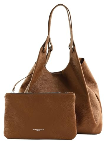 Gianni CHIARINI Leder Shopper Schultertasche Dua Shopping Bag Noce braun