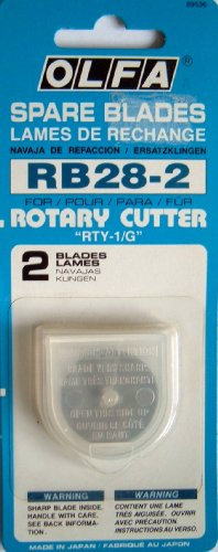 Olfa Lot de 2 lames de rechange pour cutter rotatif 28 mm