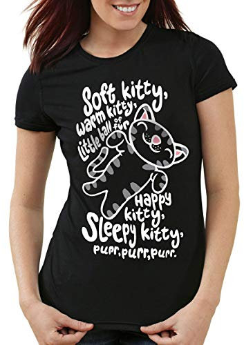 style3 Soft Kitty Damen T-Shirt Penny, Farbe:Schwarz, Größe:M