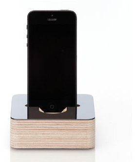 germanmade. iPhone 5 Dock Dockingstation Holz mit HPL Beschichtung in schwarz