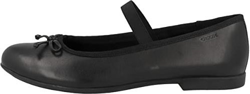 Geox Girls J Plie' Ballerina, Black, 3 UK Child